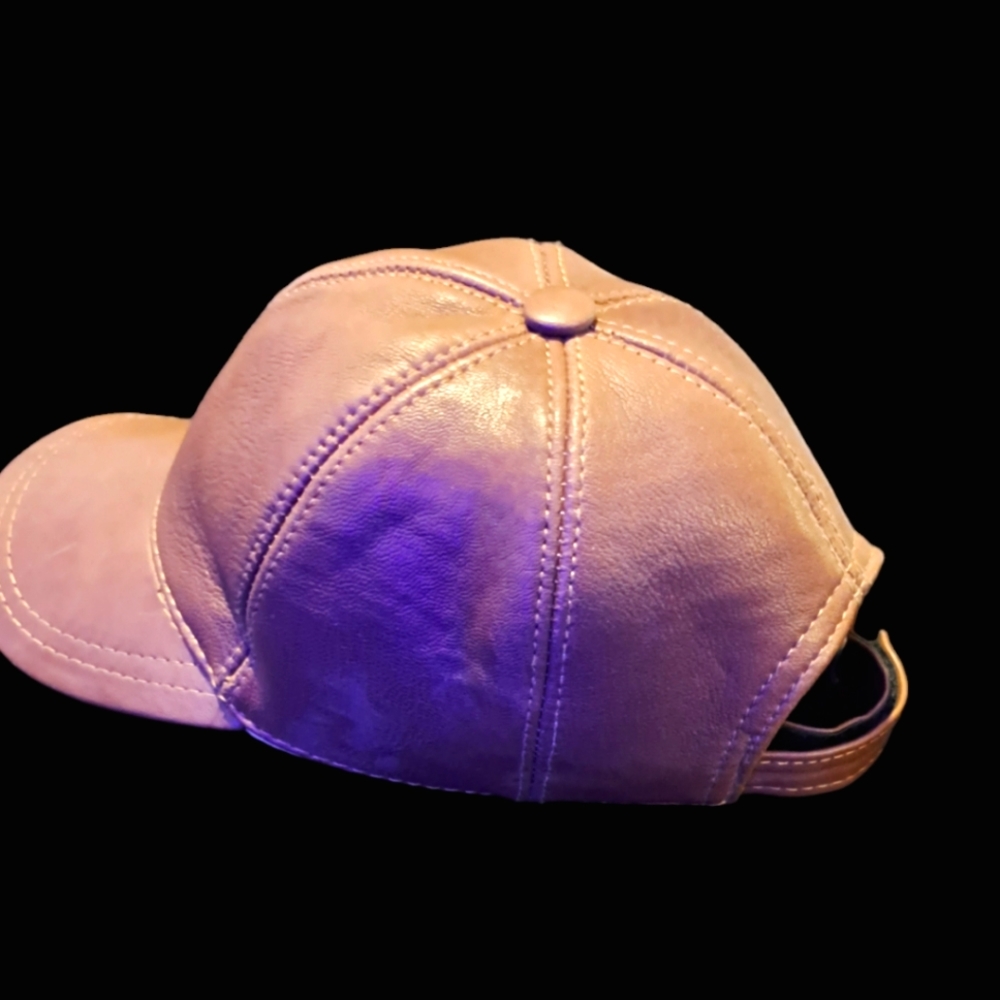 Genuine brown leather cap